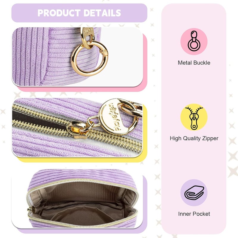 Playexen Period Bag for Teen Girls, Corduroy Sanitary Napkin Storage Bag, Menstrual Pad Pouches Tampon Holder for Purse - Image 3